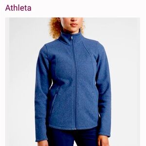Athleta Stroll Fleece Zip Jacket in Blue- Full Zip & Pockets Size XS